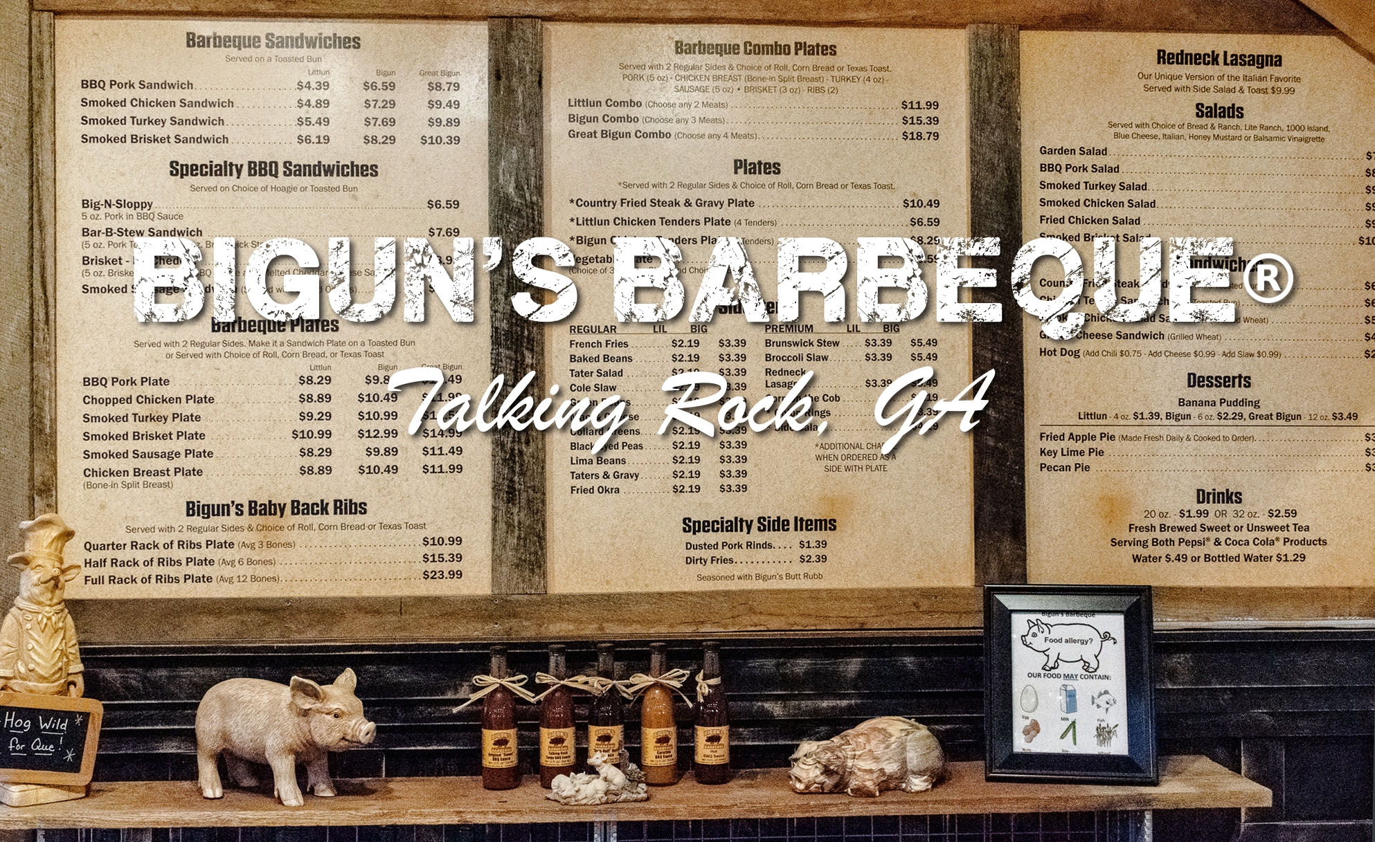 Bigun's Barbeque Talking Rock BBQ Jasper Ellijay North Hwy 515